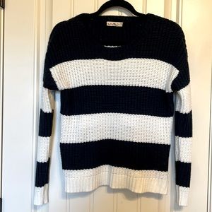 Long sleeve blue & white striped shirt